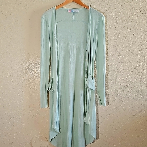 Free People Beach Open Front Mint Color Cardigan - Picture 1 of 7